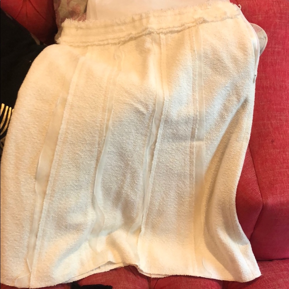 Liza Biday lined cream skirt sz 4